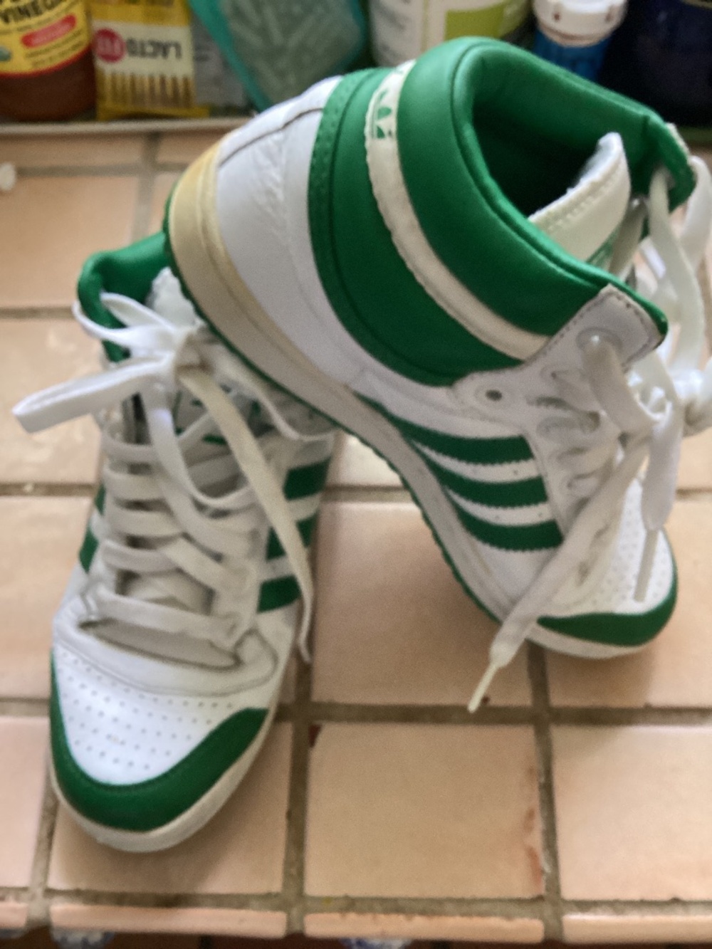 Adidas Top Ten RB Green Oxide White Hi Top Sneakers Sz 7.5 women 38